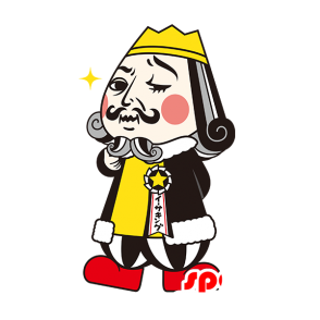 Kongemaskot, kejserlig mand, i gul og sort tøj - Spotsound