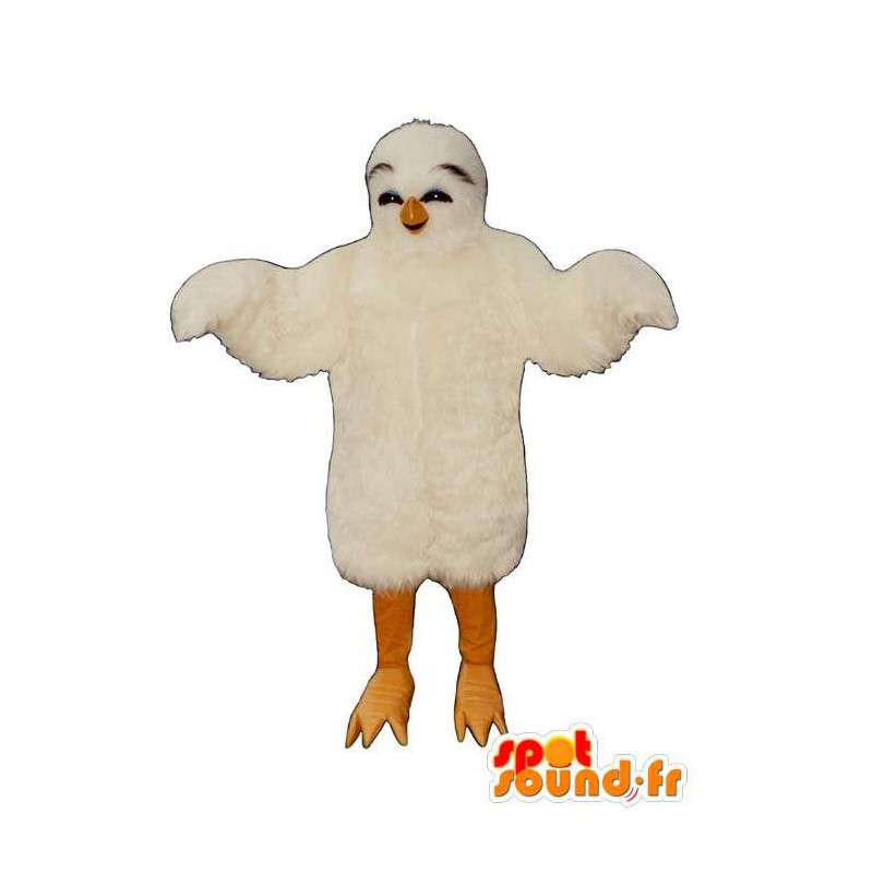 Bird mascot white, all hairy - MASFR007446 - Mascot of birds