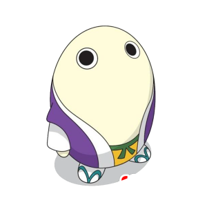 Mascot gigantisk egg med en lilla kimono - MASFR029519 - 2D / 3D Mascots