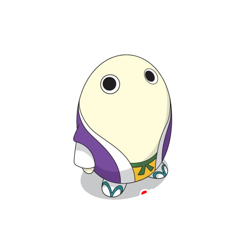 Mascot giant egg with a purple kimono - MASFR029519 - 2D / 3D mascots