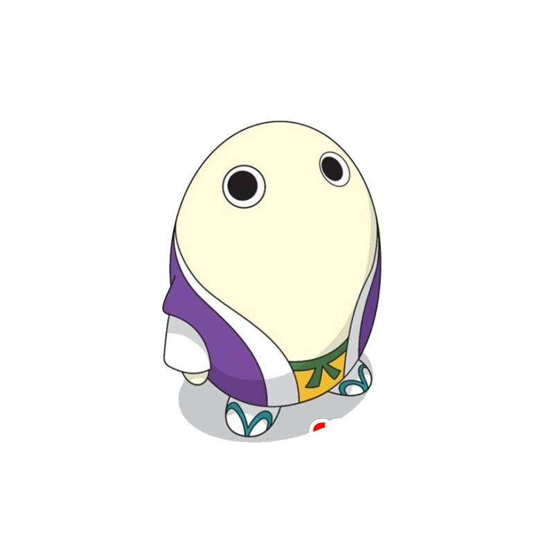 Mascotte d'œuf géant, avec un kimono violet - MASFR029519 - Mascottes 2D/3D