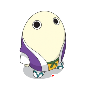 Jätte äggmaskot, med en lila kimono - Spotsound maskot