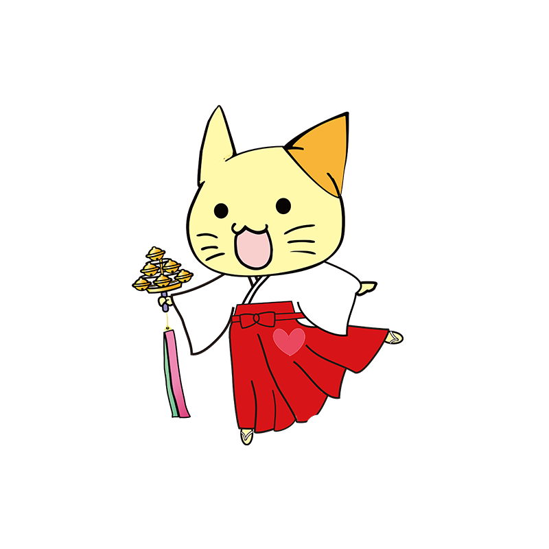 Mascota del gato amarillo y blanco vestido de rojo - MASFR029520 - Mascotte 2D / 3D