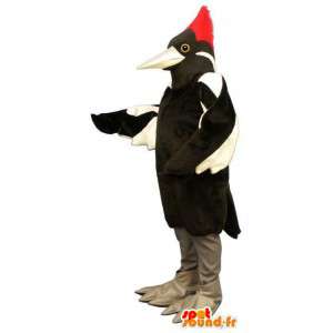 Jay mascotte nero, uccello bianco e nero. Costume Jay - MASFR007447 - Mascotte degli uccelli