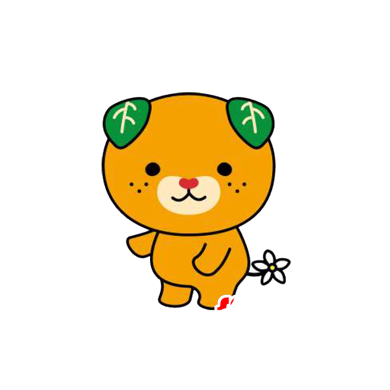 Naranja y verde de la mascota de peluche - MASFR029522 - Mascotte 2D / 3D