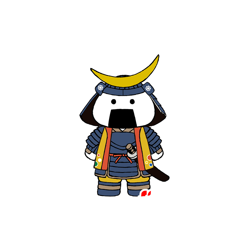 Samurai-Maskottchen im traditionellen Kleid gekleidet - MASFR029525 - 2D / 3D Maskottchen