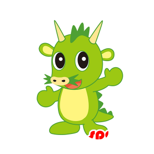 Chinese dragon mascot, yellow and green - MASFR029526 - 2D / 3D mascots