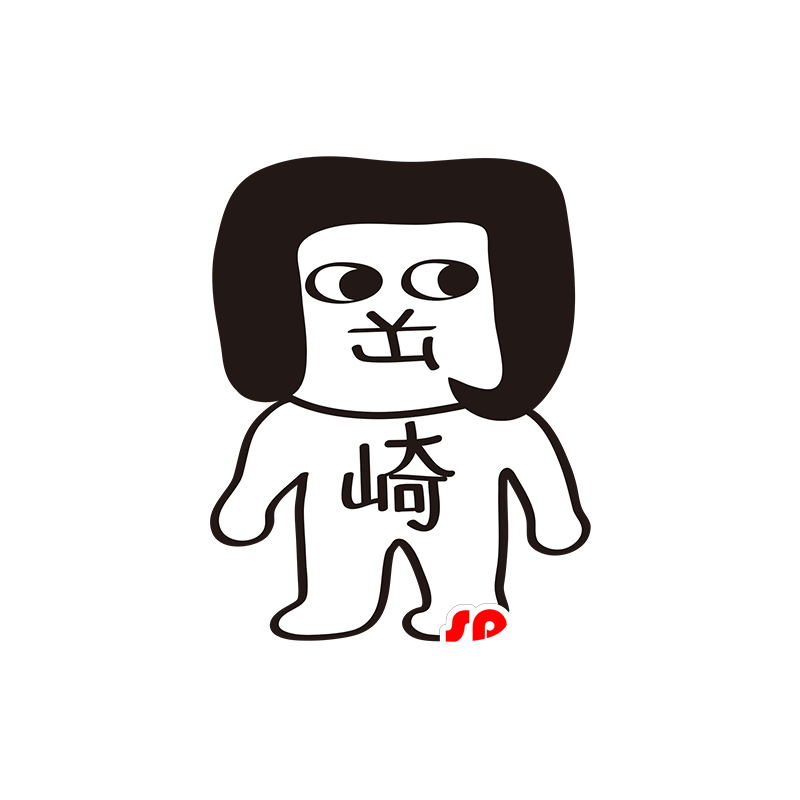 Black and white snowman mascot - MASFR029527 - 2D / 3D mascots