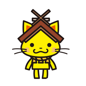 Mascotte de chat jaune avec un toit de maison sur la tête - MASFR029532 - Mascottes 2D/3D