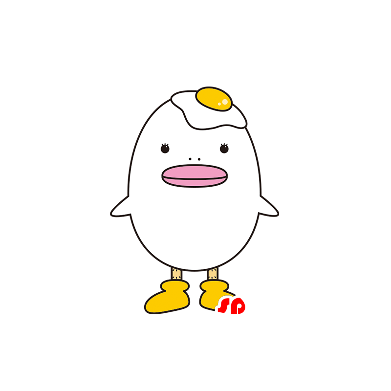 Duck mascot, big white chick - MASFR029538 - 2D / 3D mascots