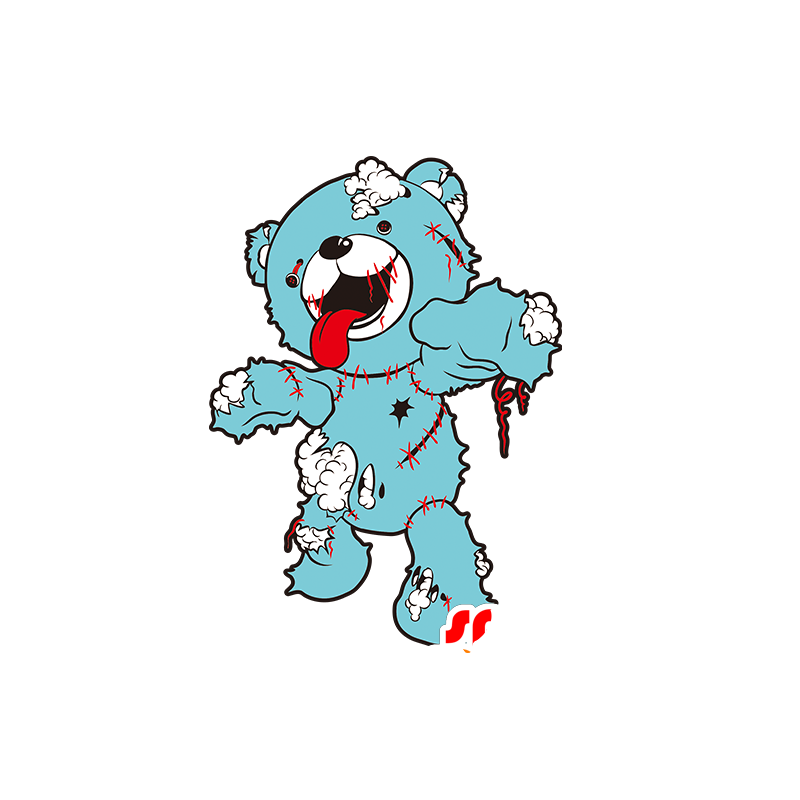 Mascot blue and white bears. zombie mascot plush - MASFR029541 - 2D / 3D mascots