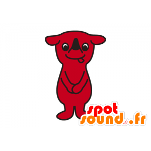 Röd hundmaskot, jätte och rolig - Spotsound maskot