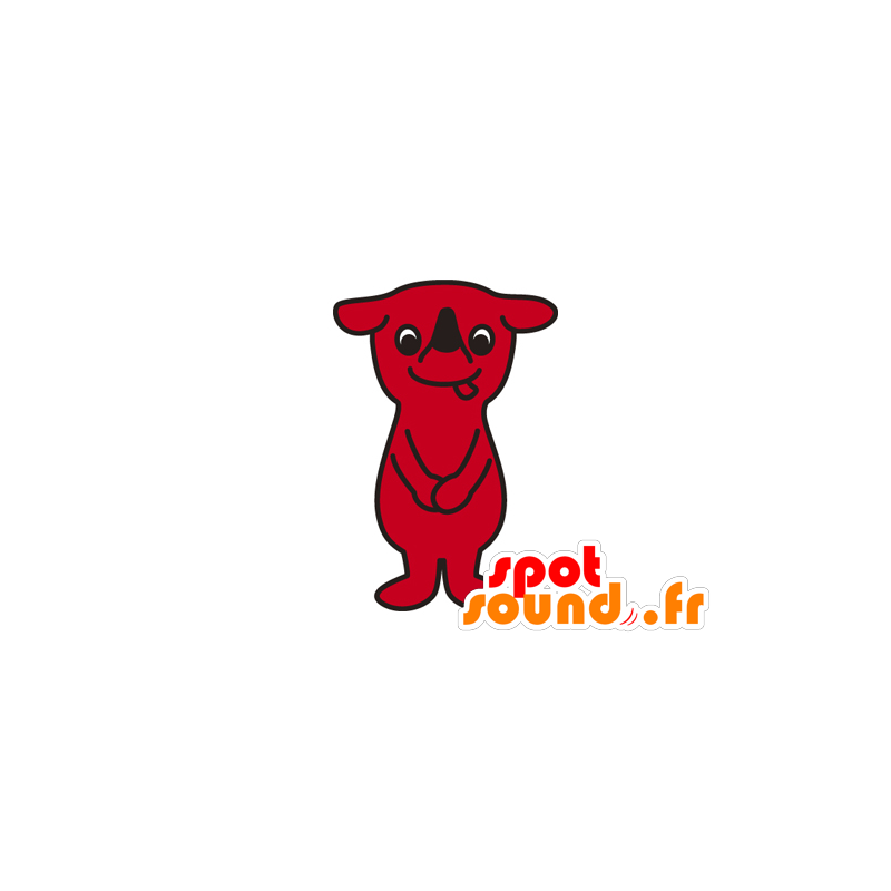 Cão mascote gigante vermelha e divertido - MASFR029542 - 2D / 3D mascotes