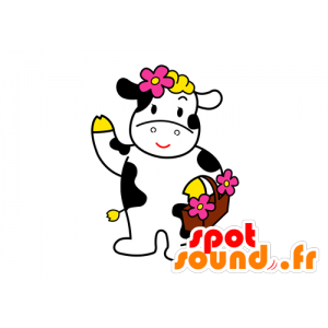 Black and white cow mascot - MASFR029543 - 2D / 3D mascots