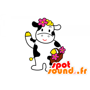 μαύρο και άσπρο αγελάδα μασκότ - MASFR029543 - 2D / 3D Μασκότ