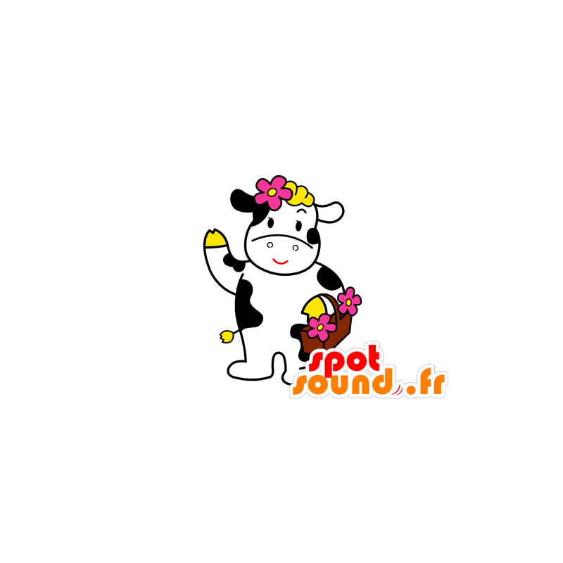 Black and white cow mascot - MASFR029543 - 2D / 3D mascots