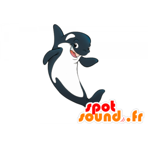 Cinzenta e branca mascote golfinho. Mascot orca - MASFR029544 - 2D / 3D mascotes