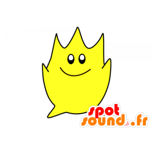 All yellow flame mascot. yellow snowman - MASFR029548 - 2D / 3D mascots