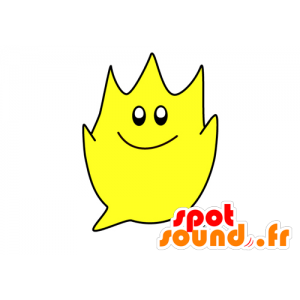 Mascotte de flamme toute jaune. Bonhomme jaune - MASFR029548 - Mascottes 2D/3D