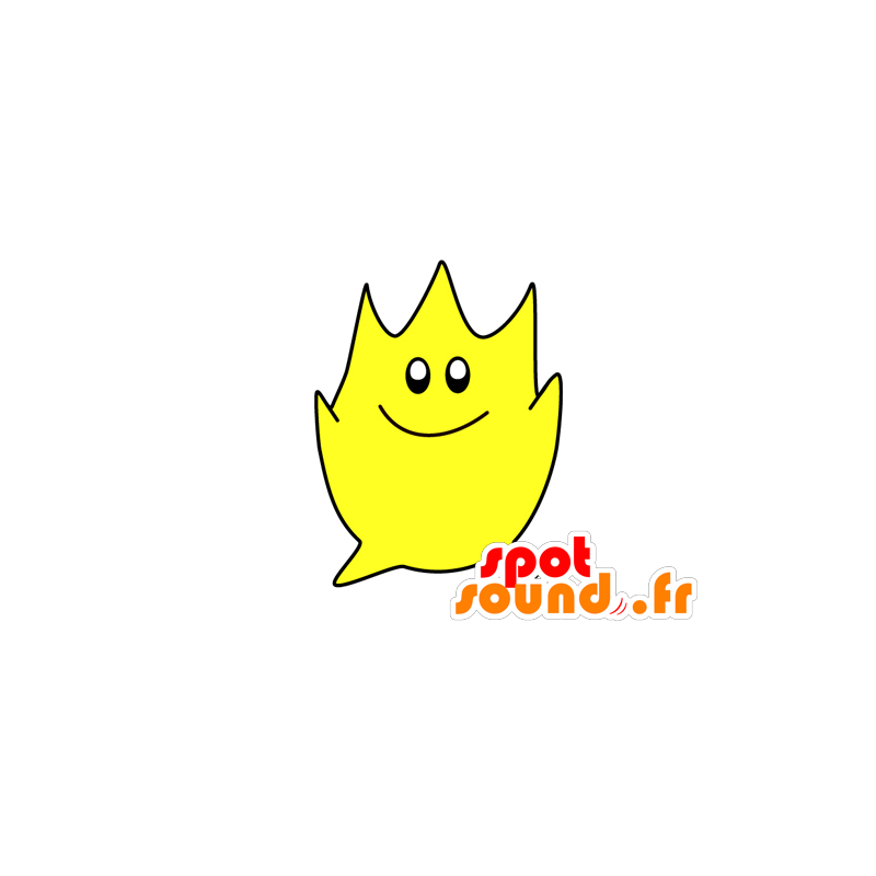 Mascotte de flamme toute jaune. Bonhomme jaune - MASFR029548 - Mascottes 2D/3D