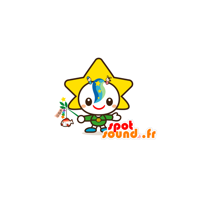 Mascotte de fillette avec la tête en forme d'étoile - MASFR029549 - Mascottes 2D/3D