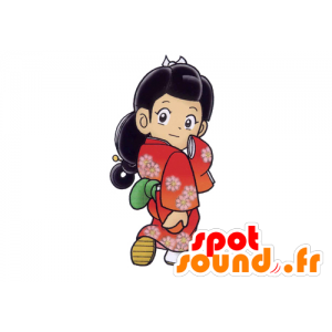 Mascota de la muchacha japonesa, de la mujer asiática - MASFR029551 - Mascotte 2D / 3D