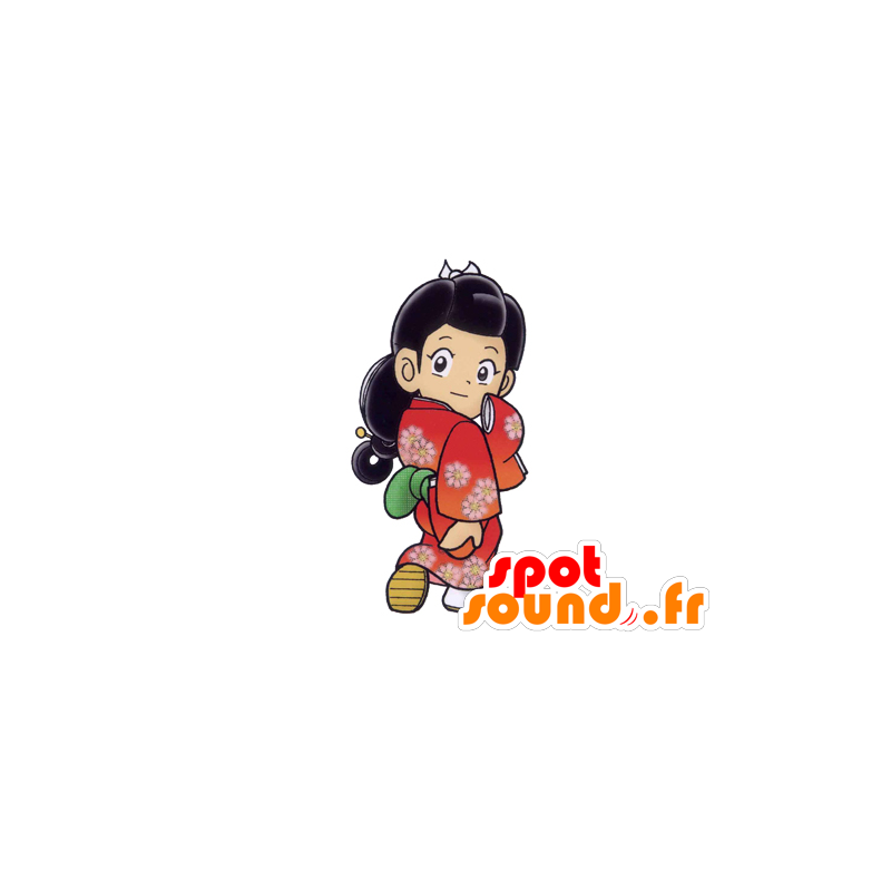 Mascotte de fillette japonaise, de femme asiatique - MASFR029551 - Mascottes 2D/3D