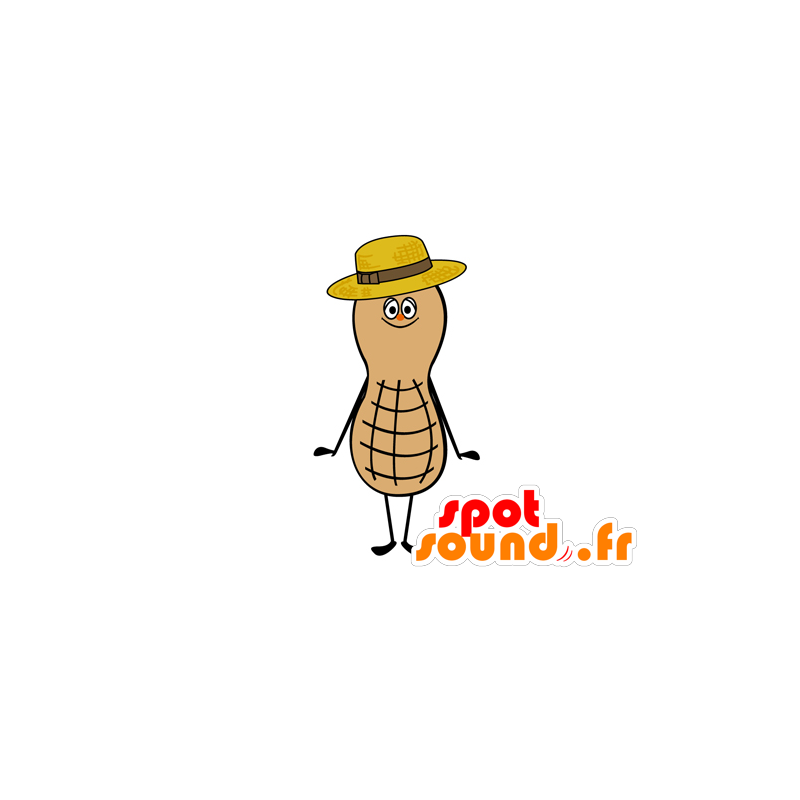 Mascotte de cacahuète géante et souriante - MASFR029552 - Mascottes 2D/3D