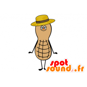 Mascot giant peanut and smiling - MASFR029552 - 2D / 3D mascots