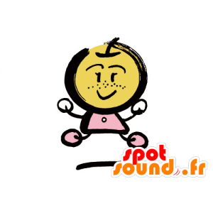 Mascota de manzana con un vestido de color rosa - MASFR029555 - Mascotte 2D / 3D
