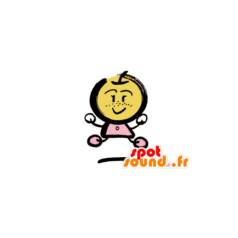 Appel mascotte met een roze jurk - MASFR029555 - 2D / 3D Mascottes