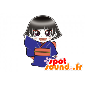 Mascotte de fillette japonaise, de femme asiatique - MASFR029556 - Mascottes 2D/3D
