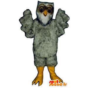 Gray owl mascot - Plush all sizes - MASFR007454 - Mascot of birds