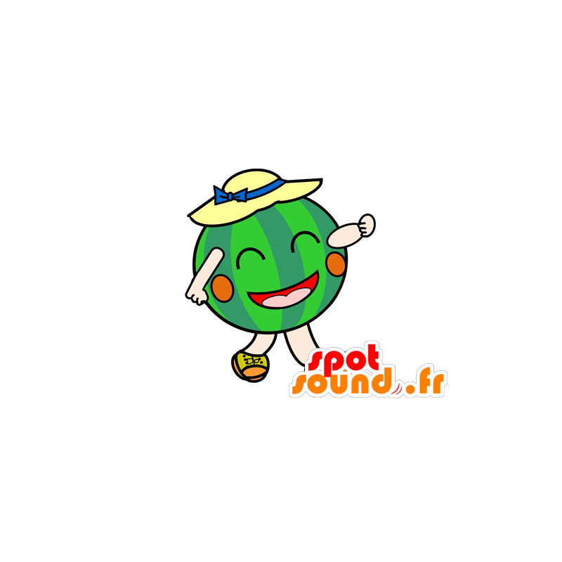 Mascot lächelnd grüne Wassermelone - MASFR029558 - 2D / 3D Maskottchen