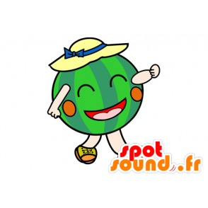 Mascot smiling green watermelon - MASFR029558 - 2D / 3D mascots