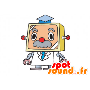 Mascotte de téléviseur, de docteur, de robot - MASFR029561 - Mascottes 2D/3D