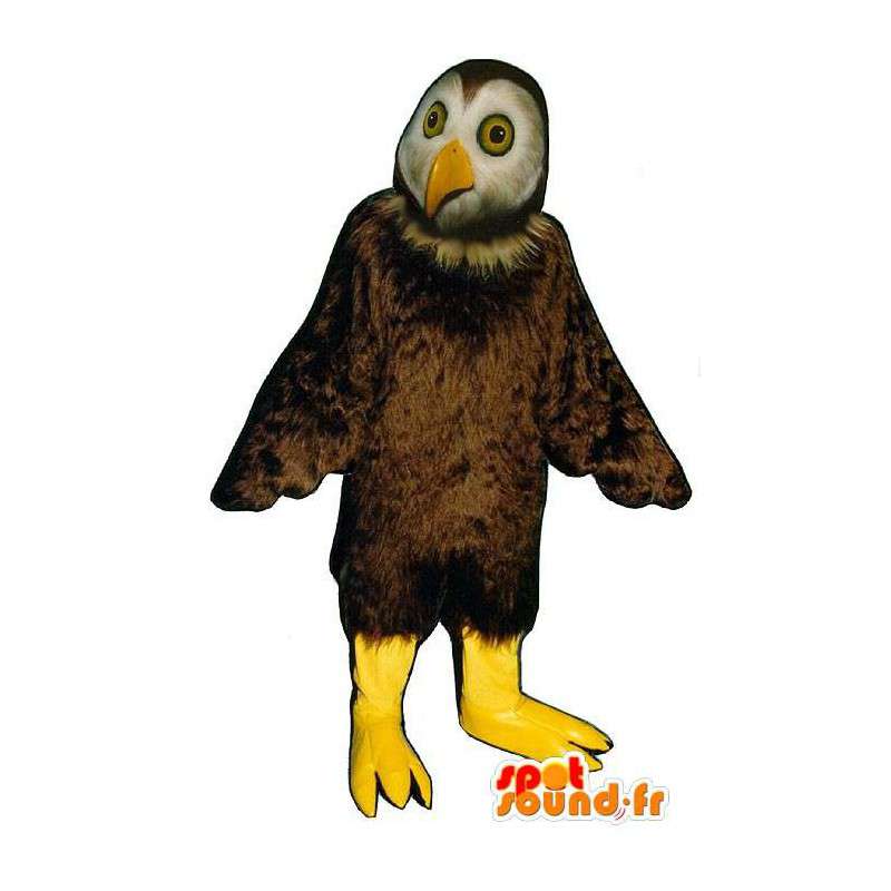 Hnědé a bílé sova oblek - MASFR007456 - maskot ptáci