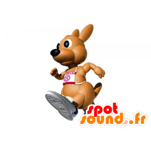 Brown kangaroo mascot, funny and realistic - MASFR029571 - 2D / 3D mascots