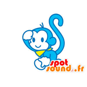 Blauwe en witte aap mascotte - MASFR029573 - 2D / 3D Mascottes