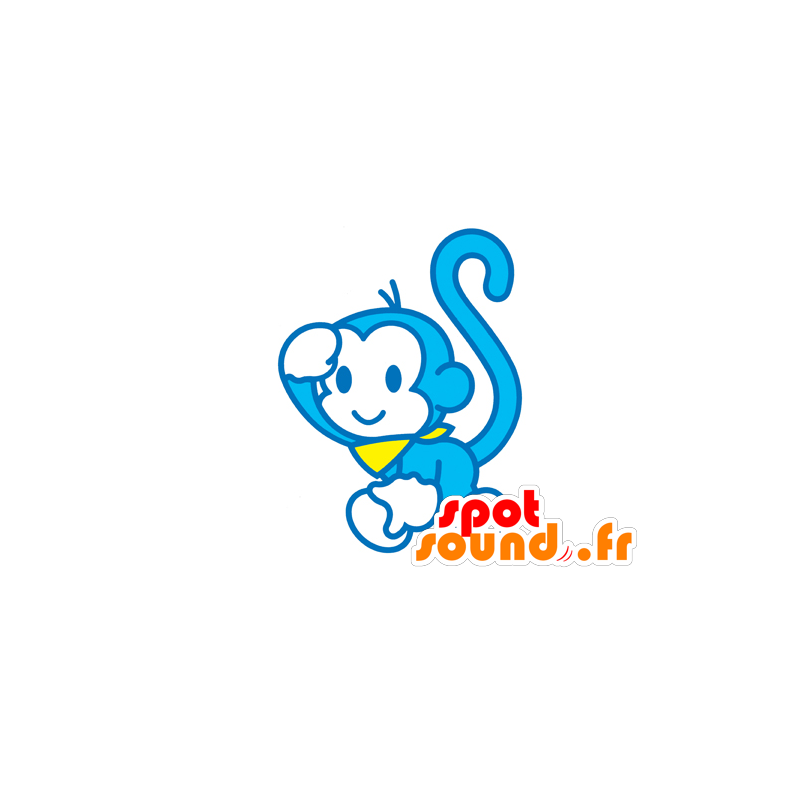 Mascotte de singe bleu et blanc - MASFR029573 - Mascottes 2D/3D