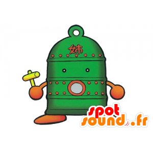 Grøn klokkeformet maskot, cisterne - Spotsound maskot kostume