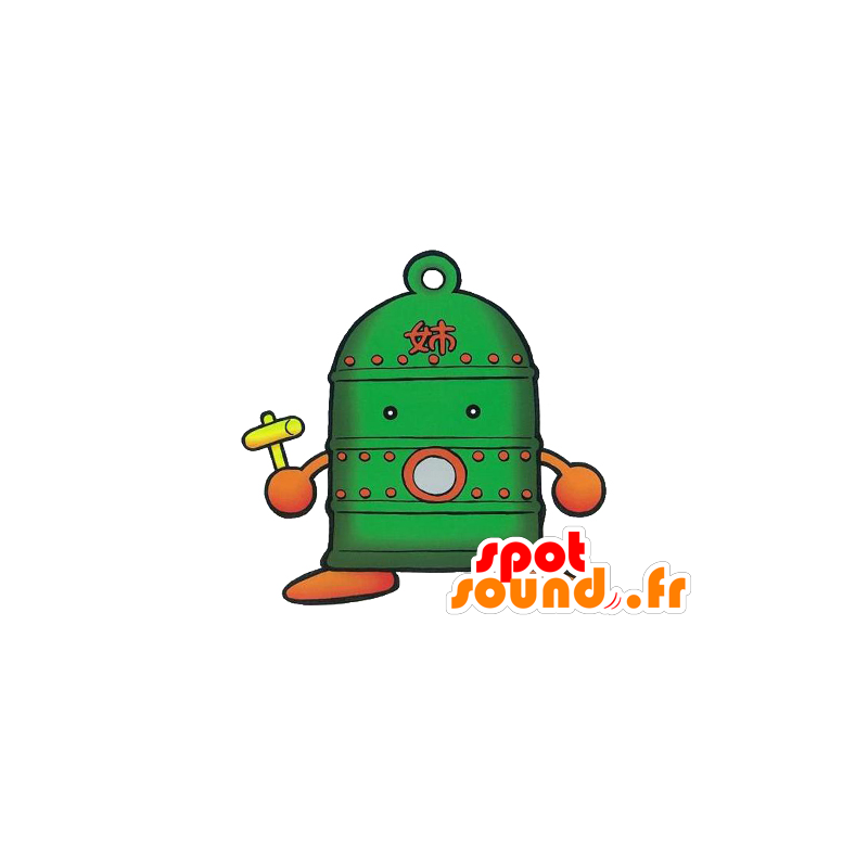 Mascotte en forme de cloche verte, de citerne - MASFR029578 - Mascottes 2D/3D