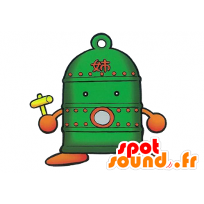 Mascot muotoinen vihreä Bell säiliö - MASFR029578 - Mascottes 2D/3D