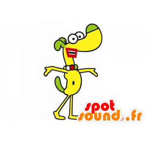 Mascotte de chien jaune et vert, très rigolo - MASFR029579 - Mascottes 2D/3D