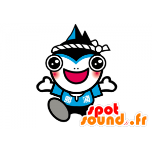 Blue and white fish mascot, shark - MASFR029580 - 2D / 3D mascots