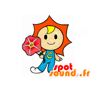 Mascot farverig snemand, sol. Blomstermaskot - Spotsound maskot