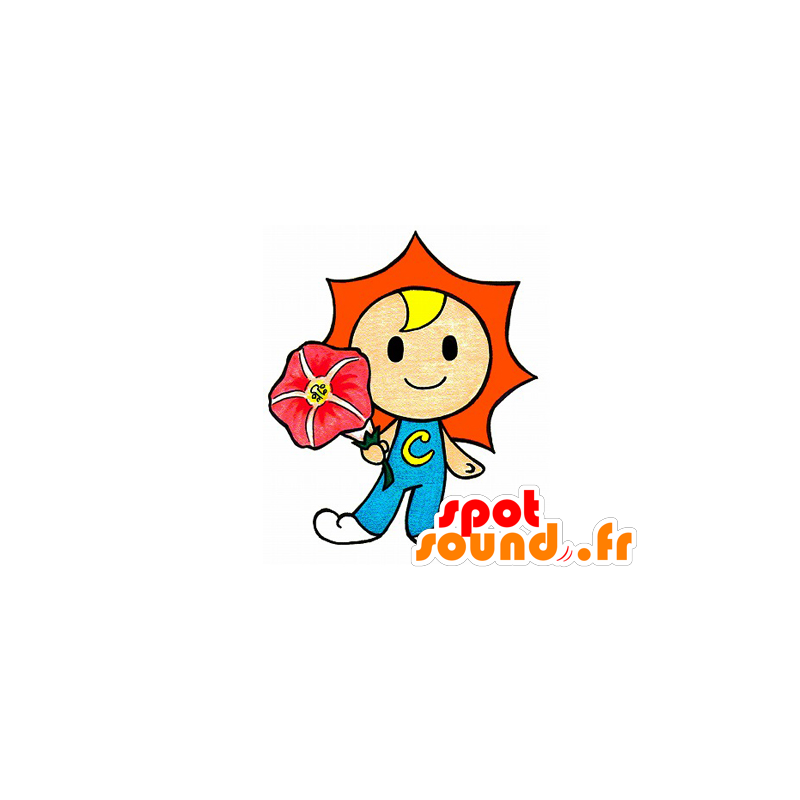 Mascotte colorato uomo, sole. mascotte fiore - MASFR029584 - Mascotte 2D / 3D