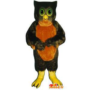 Uil bruin en rood mascotte - MASFR007460 - Mascot vogels