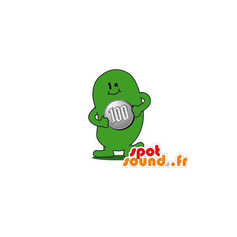 Sneeuwman mascotte, groen monster - MASFR029589 - 2D / 3D Mascottes