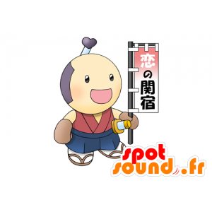 Mascot Samurai japanische Schriftzeichen, manga - MASFR029590 - 2D / 3D Maskottchen